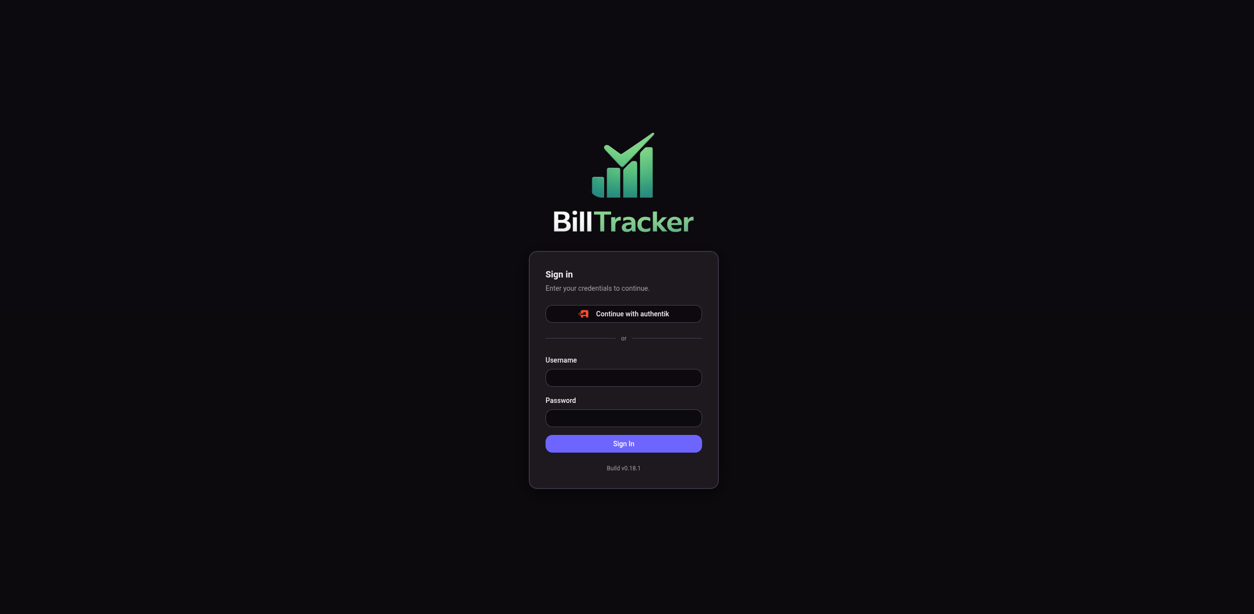 Login screenshot
