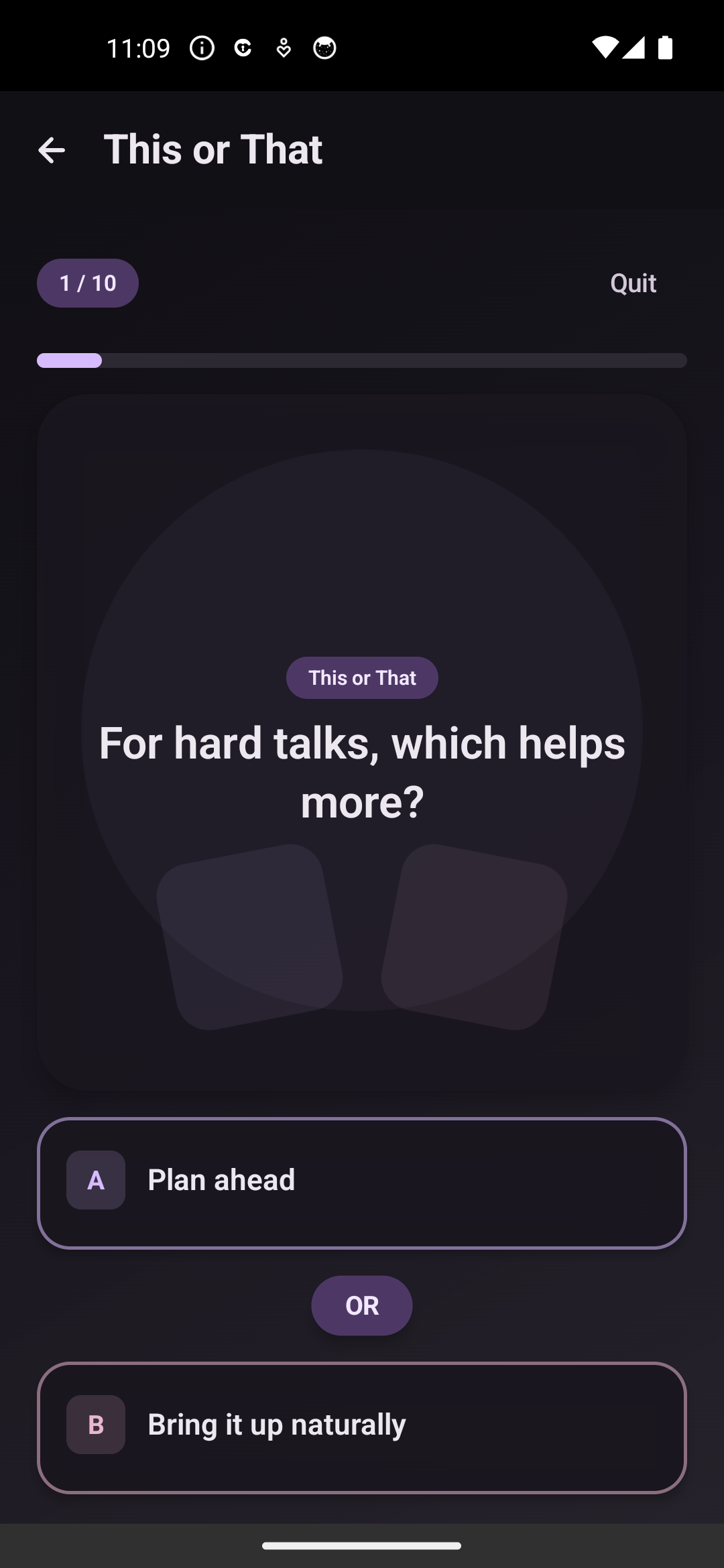 This or That in dark mode