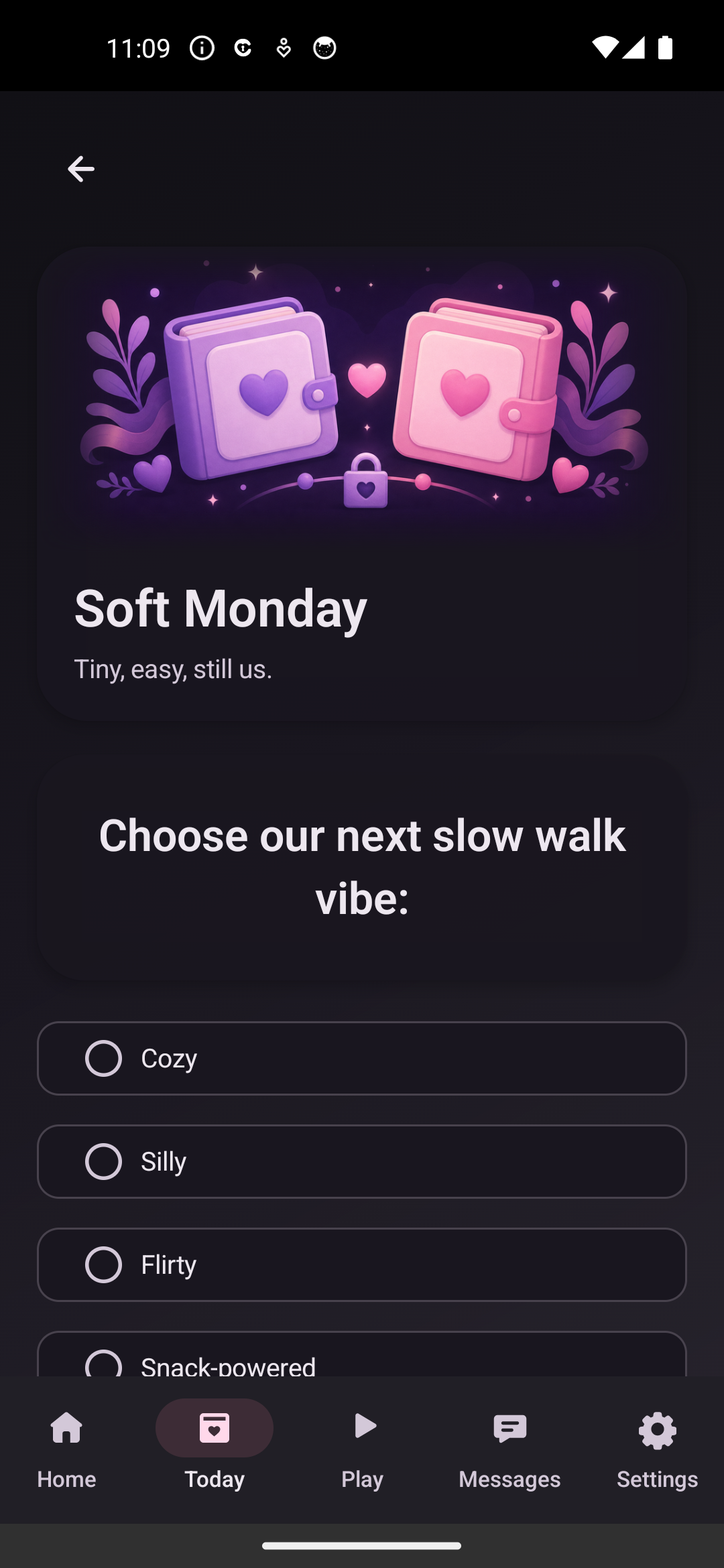 Daily question in dark mode
